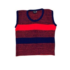 Mens Vintage Red and Blue Sweater Vest